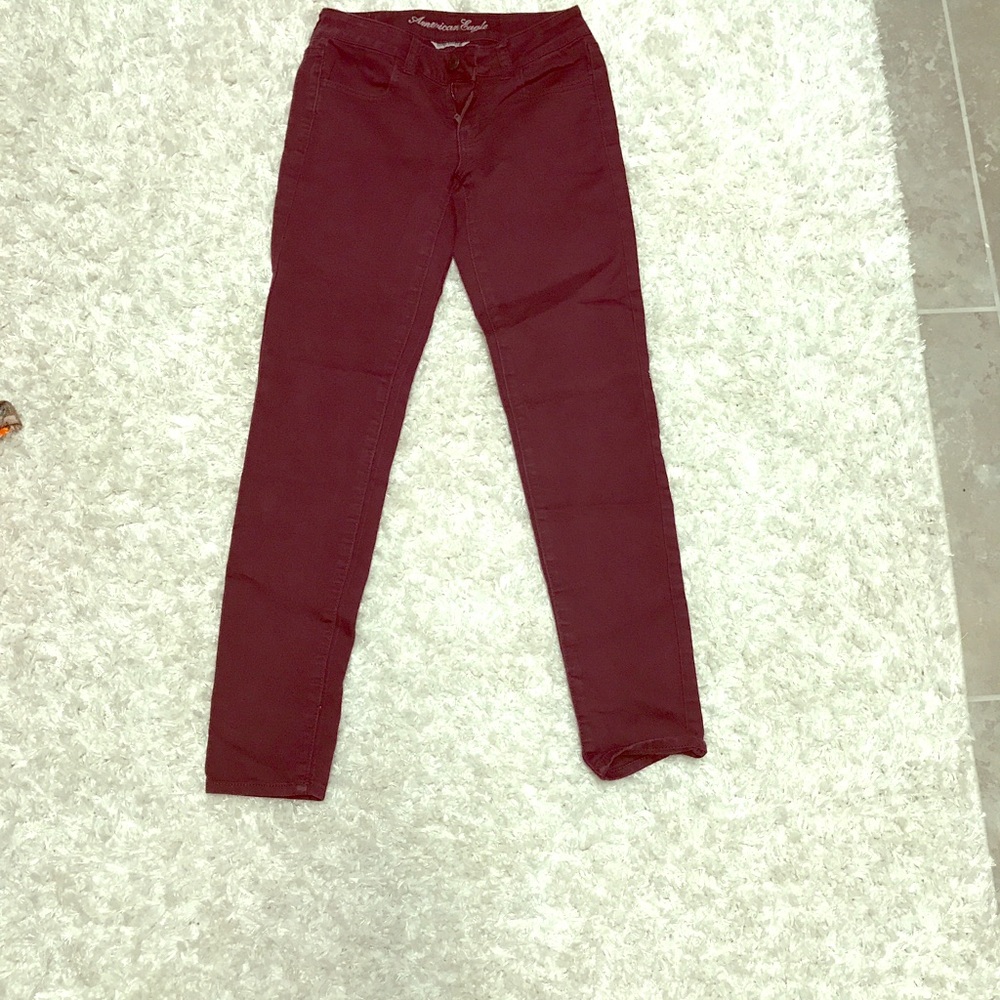 American Eagle Maroon/Burgundy skinny jeans-size 2
