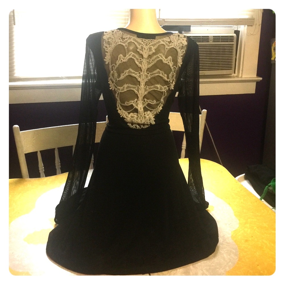 Hot topic black/sheer/ribs dress.