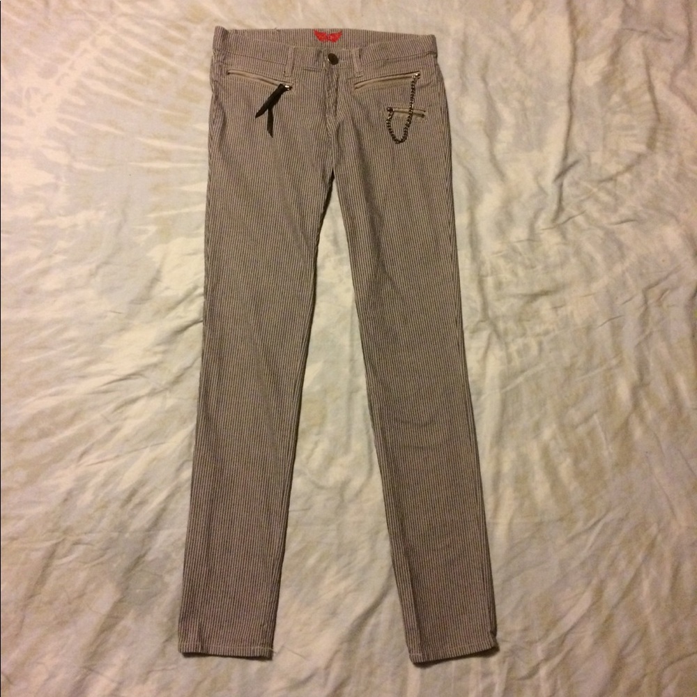 Abbey Dawn Pine Stripe Skinny Jeans