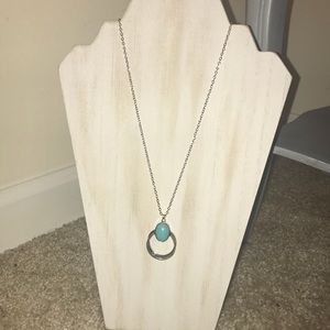 Teal necklace set with matching earrings