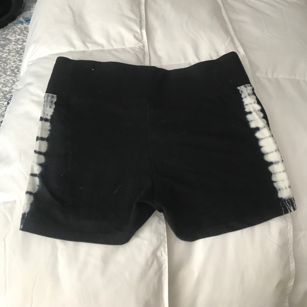PINK tie dye black shorts