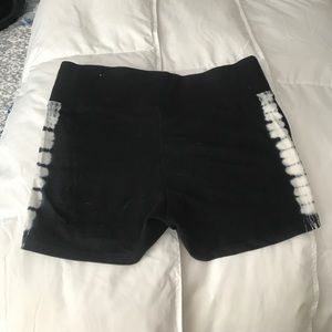 PINK tie dye black shorts