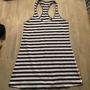 Lululemon black and white striped racerback