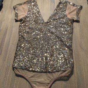 Bebe gold sequin bodysuit