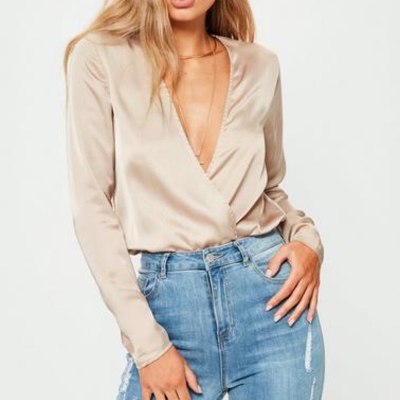 satin plunge top