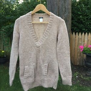Long sweater with deep vneck