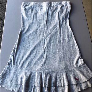 A&F Ruffle Bottom Strapless Tunic Top