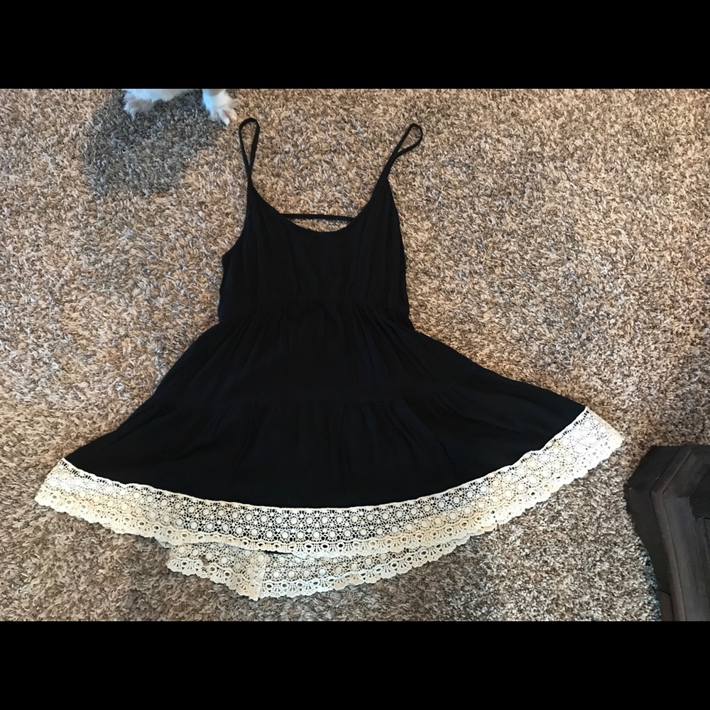 Crocheted trim baby doll dress