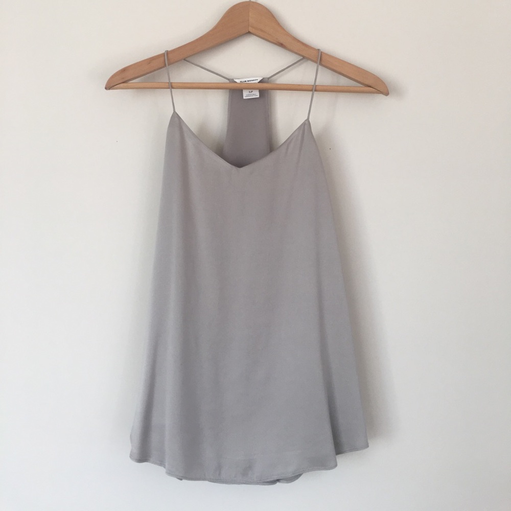 Club Monaco silk silver top