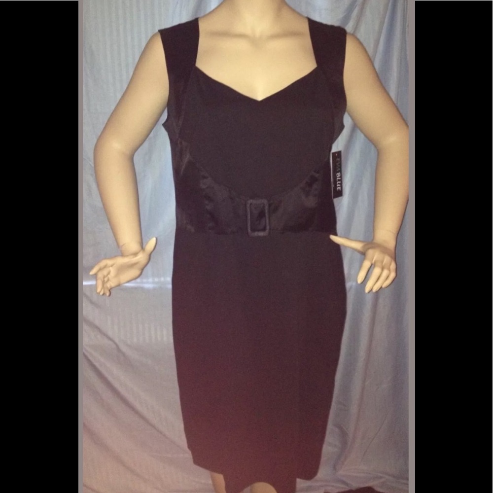 NEW Eva Blue Ponte Knit Dress