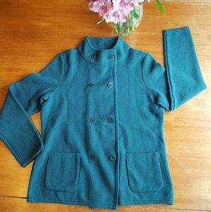 Talbots lambswool blend sweater coat
