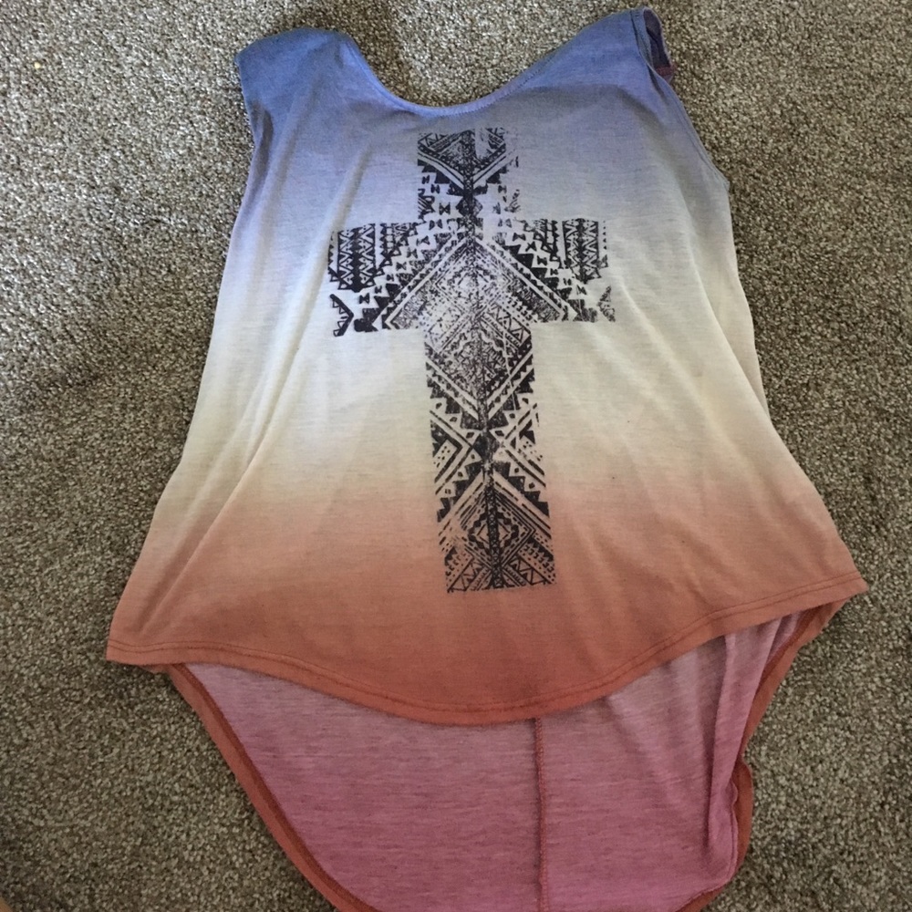 Living Doll high low edgy cross tank size small!!