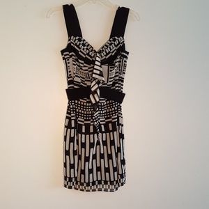 new bcbg black and white dress