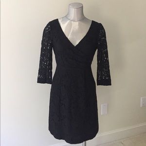 JCrew black lace pencil dress