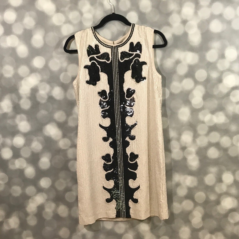 Beautiful cream and black sequins dress