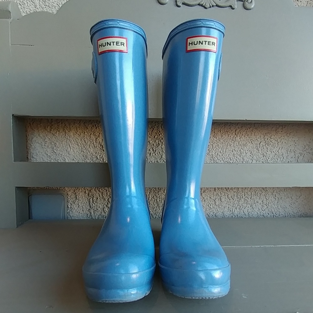 BABY BLUE Hunter Boots Kids tall 6