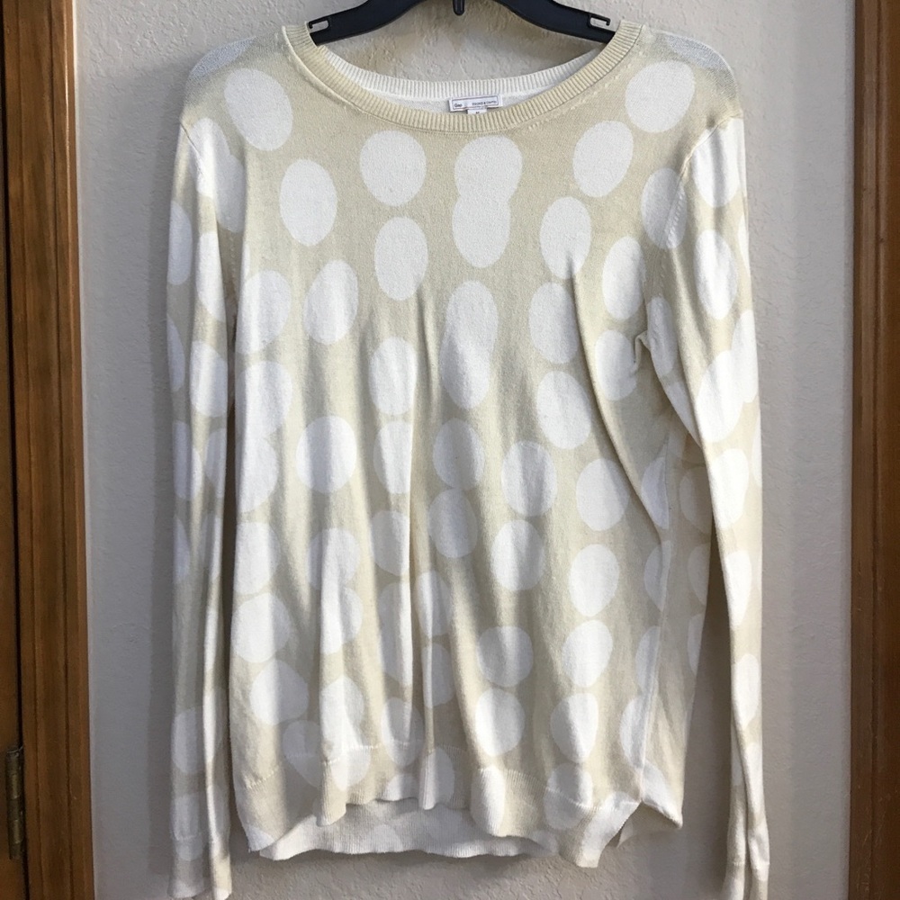 Cream and White polka dot sweater from gap