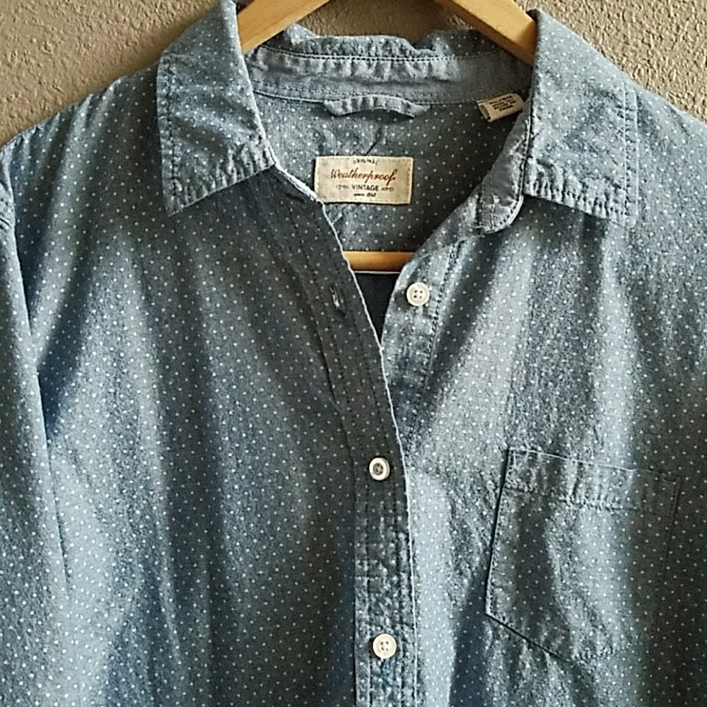 Chambray Weatherproof button down top