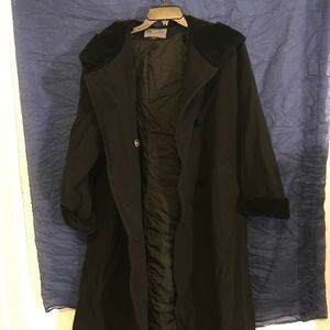 Long Coat with hood . Two pockets. Size 16
