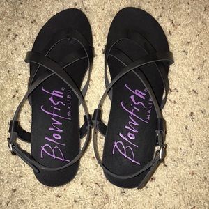 Black sandels, never been worn, great condition!