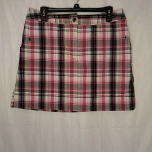 IZOD XFG Golf Skirt Skort 10 Pink Plaid