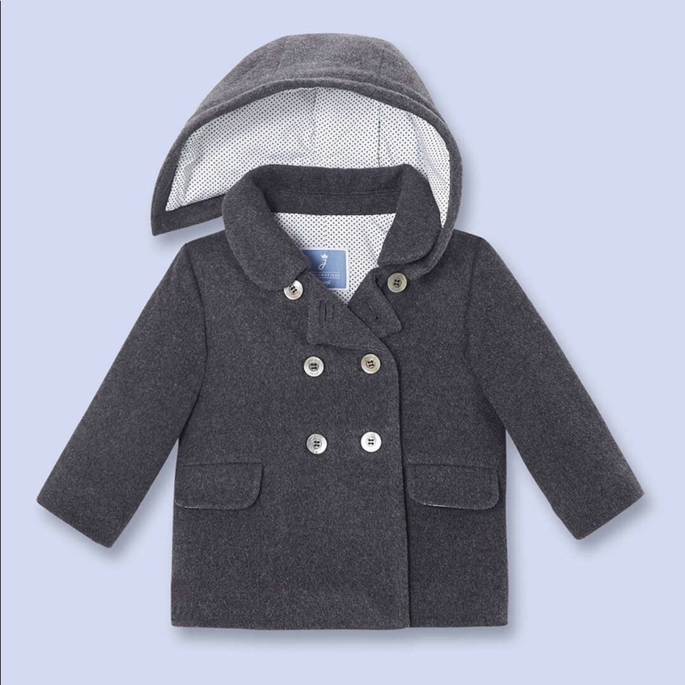 NWOT Jacadi "Lania" Hooded Wool/Cashmere Coat