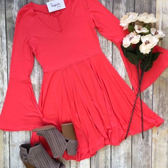 Tomato Red Dress - Picture 2 of 3