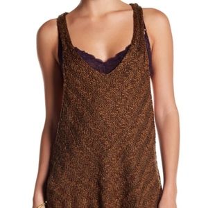 Free People Brown Chevron Sweater Racerback Tank M
