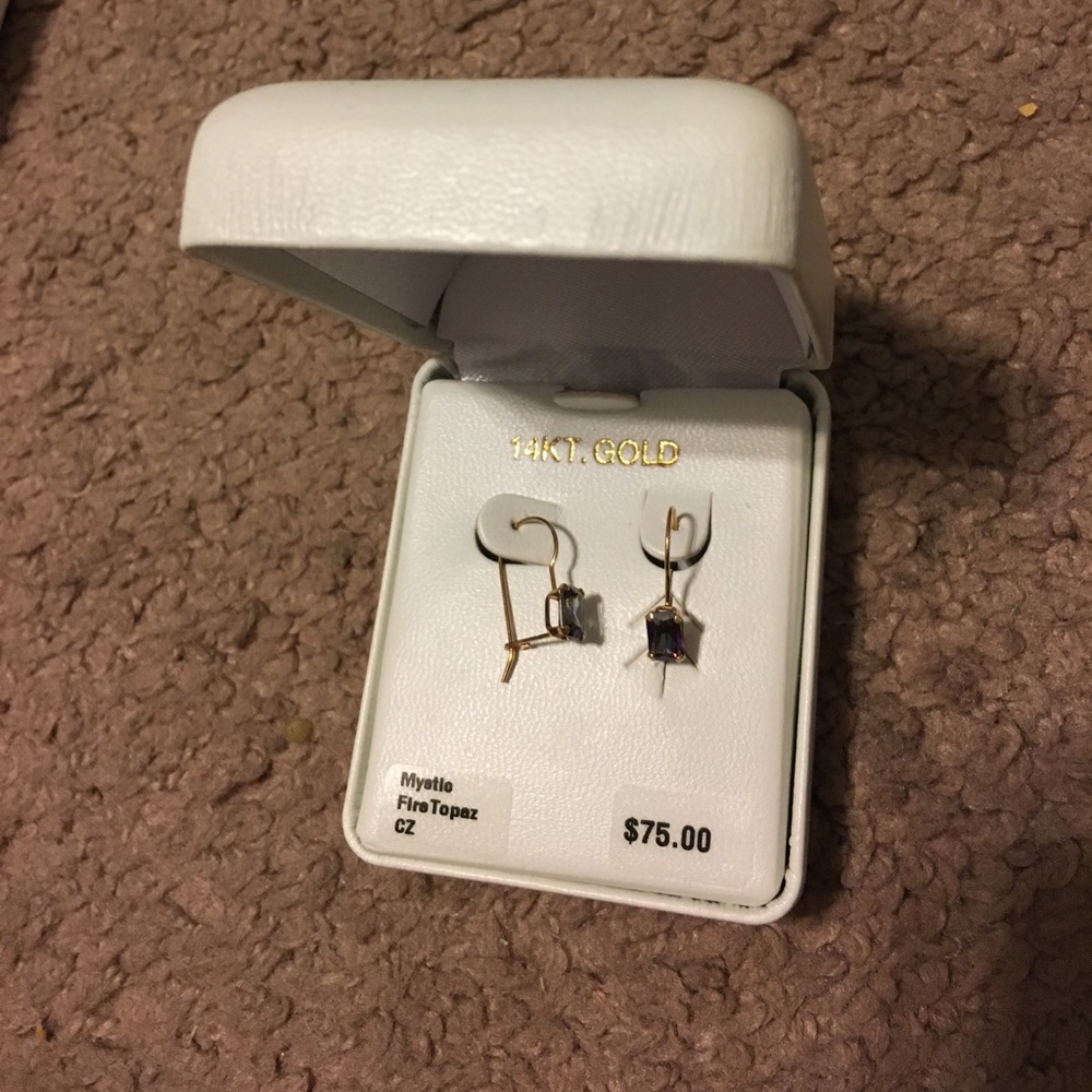 Mystic fire topaz earrings