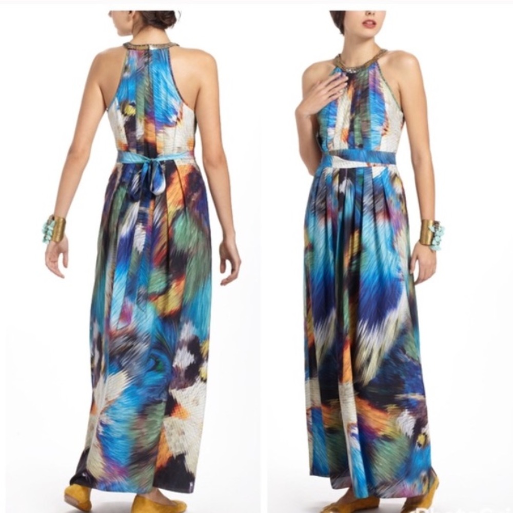 Rona Gill patterned Anthropologie maxi dress