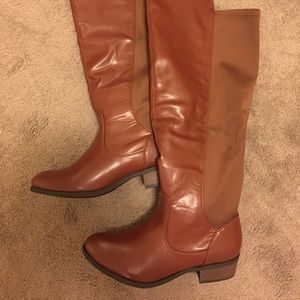 Brown over the knee boots size 9 wide calf NWOT