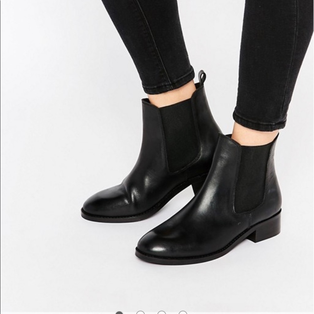 ASOS Attribute Leather Chelsea Ankle Boots