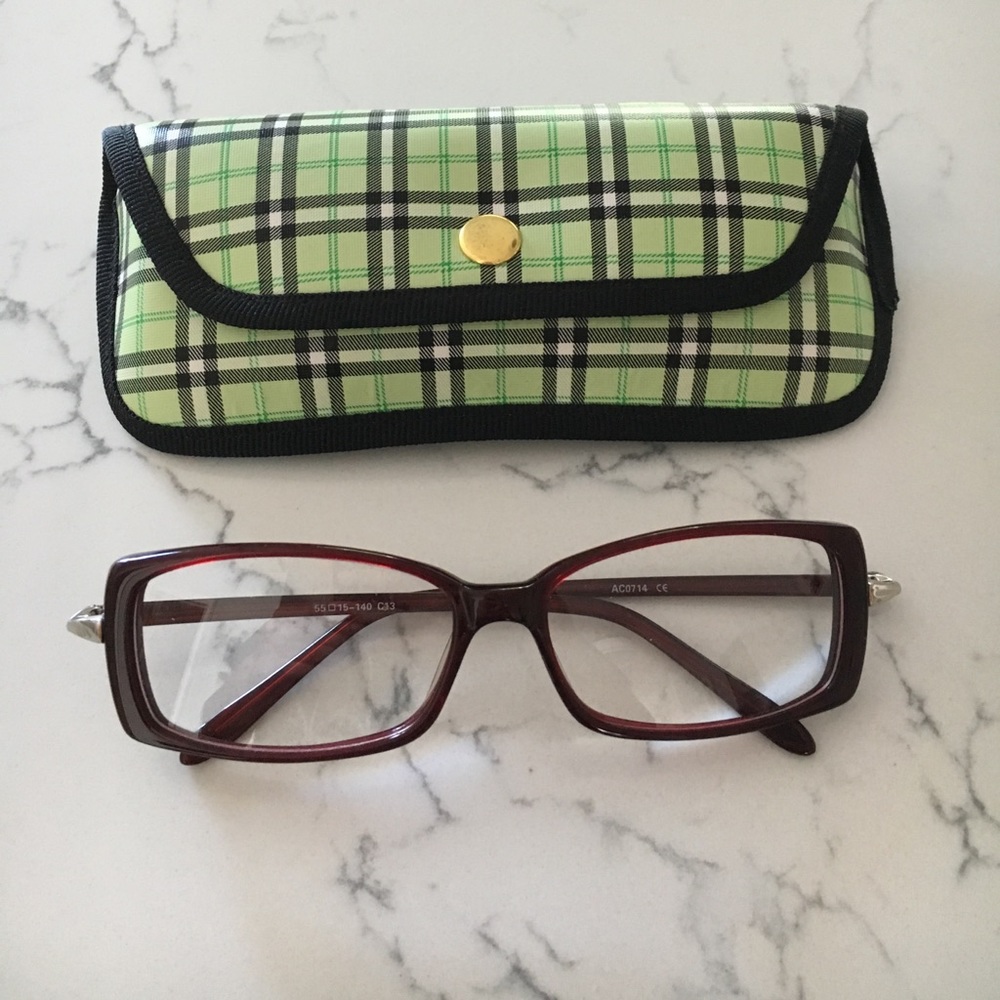 New burgundy fashion reading glasses
