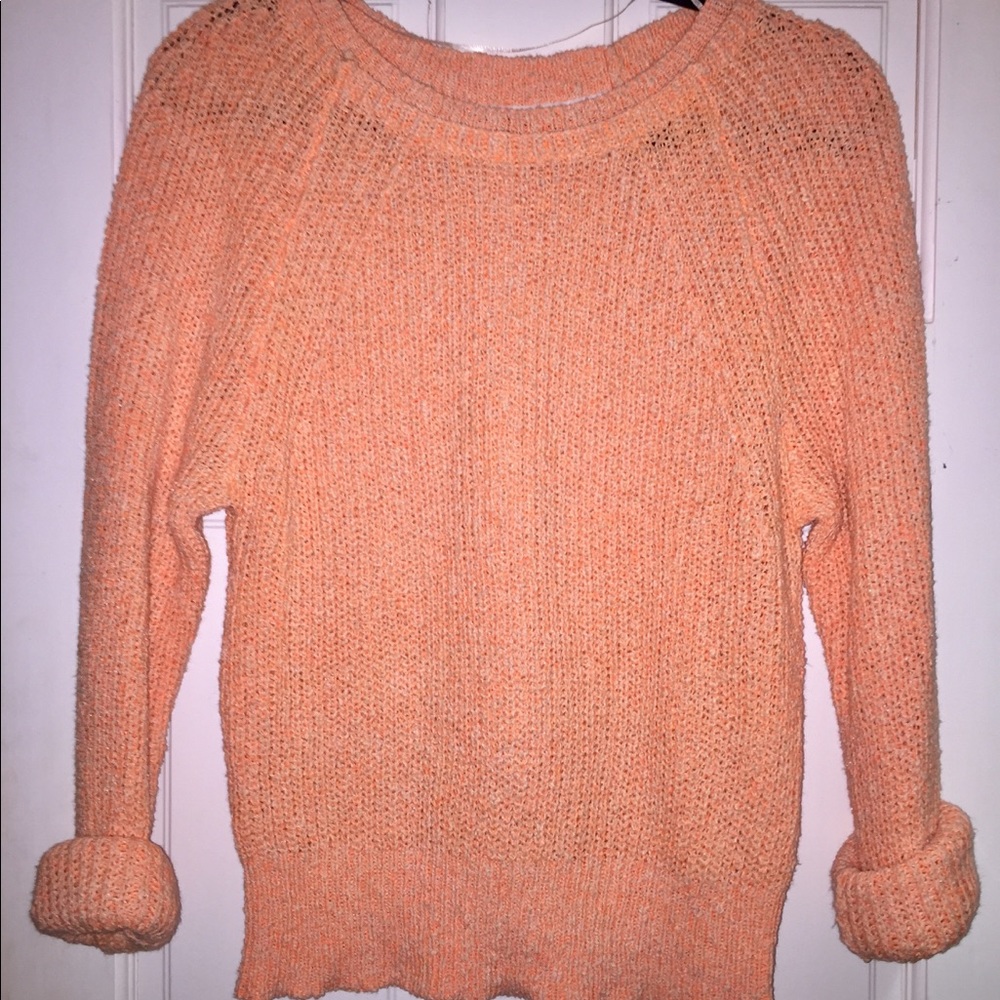 Free people orange sweater. Work twice