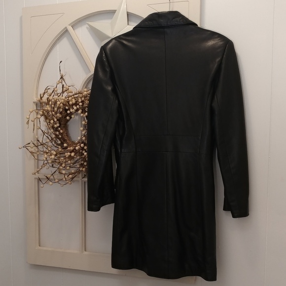 Via Lucci Leather Knee Length Jacket XS - Picture 3 of 3