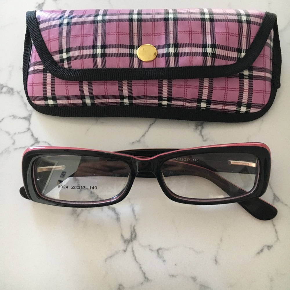 New black and pink fashion reading glasses