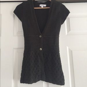 Calvin Klein Olive Green Short Sleeve Sweater S