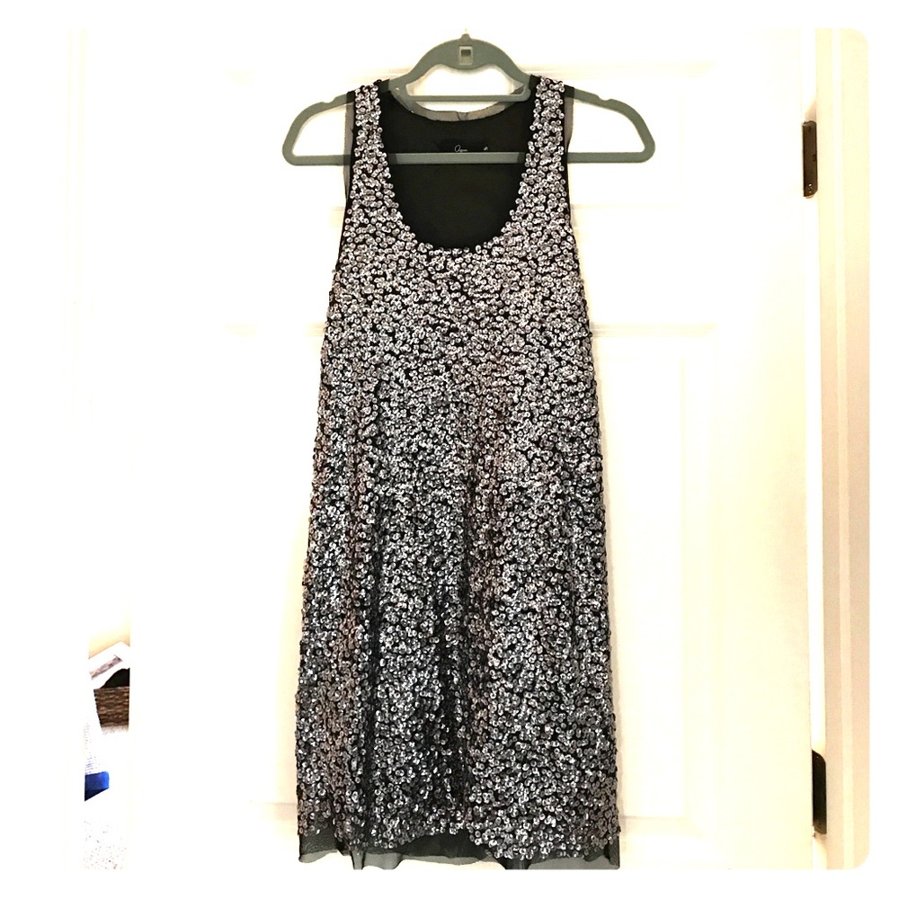 Silver sequin dress