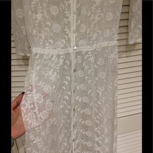 F21 long lace shirt