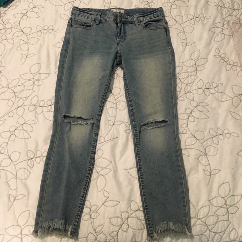 Free People distressed ankle skinny jean