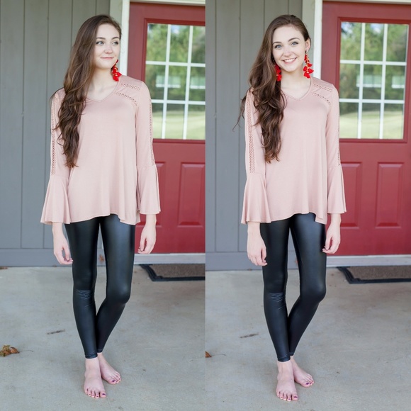 SEE NEW LISTING (SOLD) - Champagne Bell Sleeve Top - Picture 3 of 3