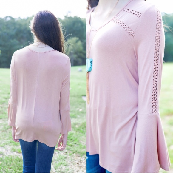 SEE NEW LISTING (SOLD) - Champagne Bell Sleeve Top - Picture 2 of 3