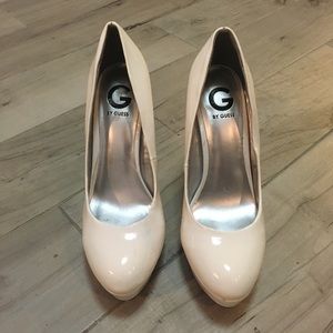 G by Guess Winna White Patent Platform Pumps