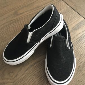 Vans Black Sparkle Slip-Ons