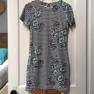 French connection striped floral dress NWT