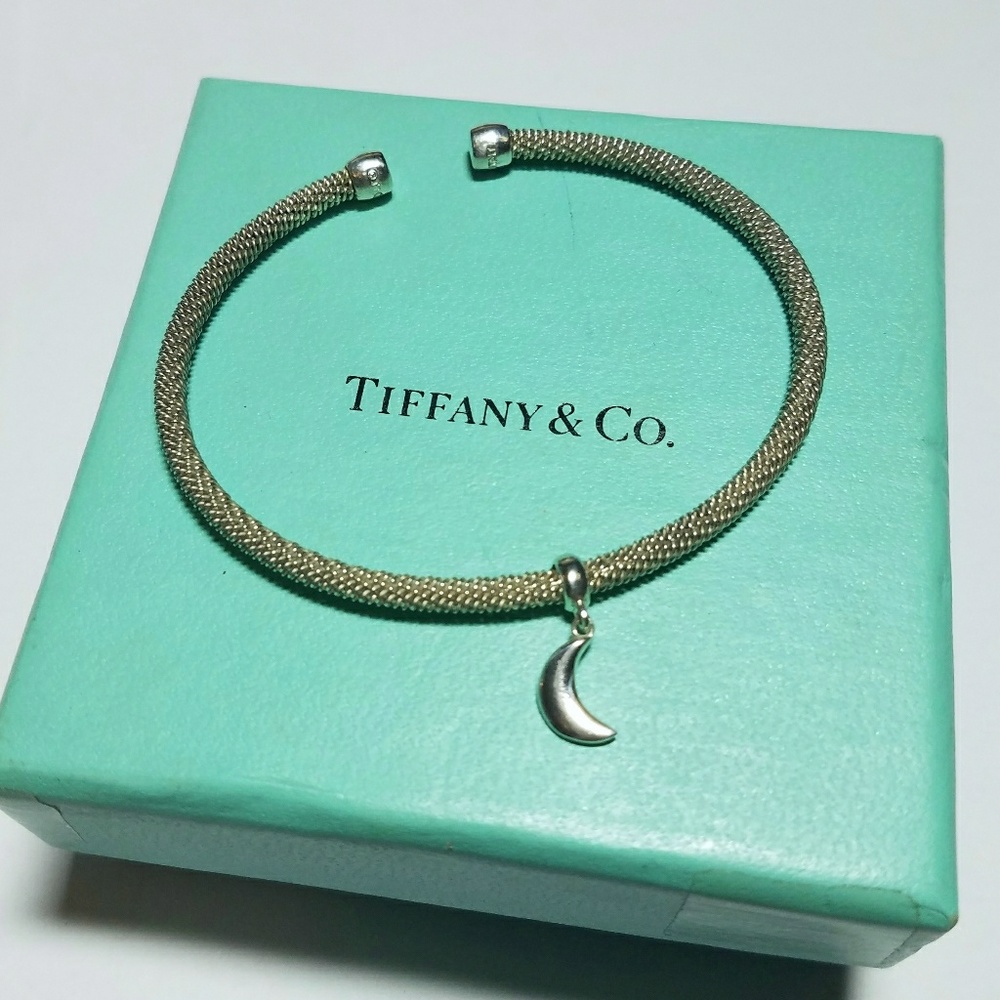 SOLD Tiffany & Co Mesh  Crescent Moon Bracelet