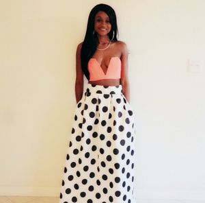 Polka dot maxi skirt