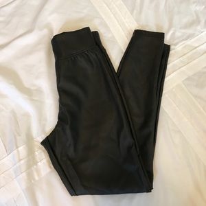 High-waist faux leather leggings