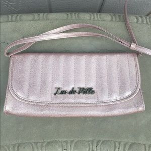 Lux de Ville Miss Lux Clutch In Baby Pink Sparkle