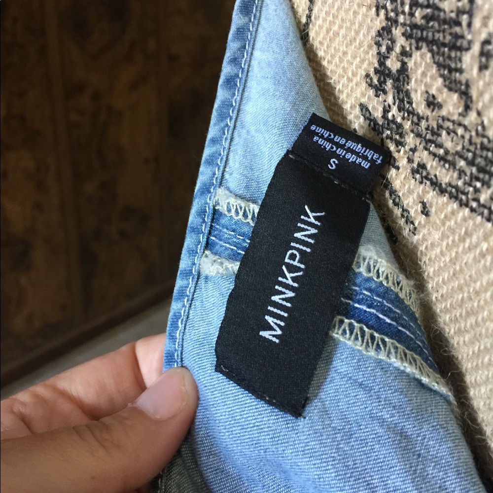 Crisscross denim dress spaghetti straps